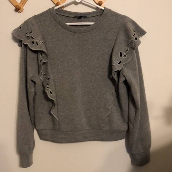 Express ruffle lace sweatshirt xs - Picture 2 of 3
